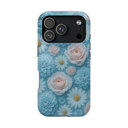 Frozen Floral Rose & Daisy Impact iPhone Case | MagSafe compatible  Shamo's iPhone 17 Pro / Glossy
