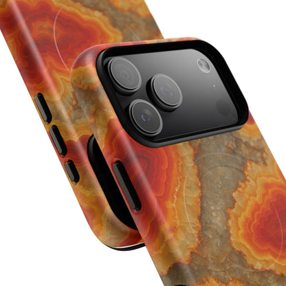 Agate Glow Marble iPhone Case Orange Geode Stone Design with MagSafe