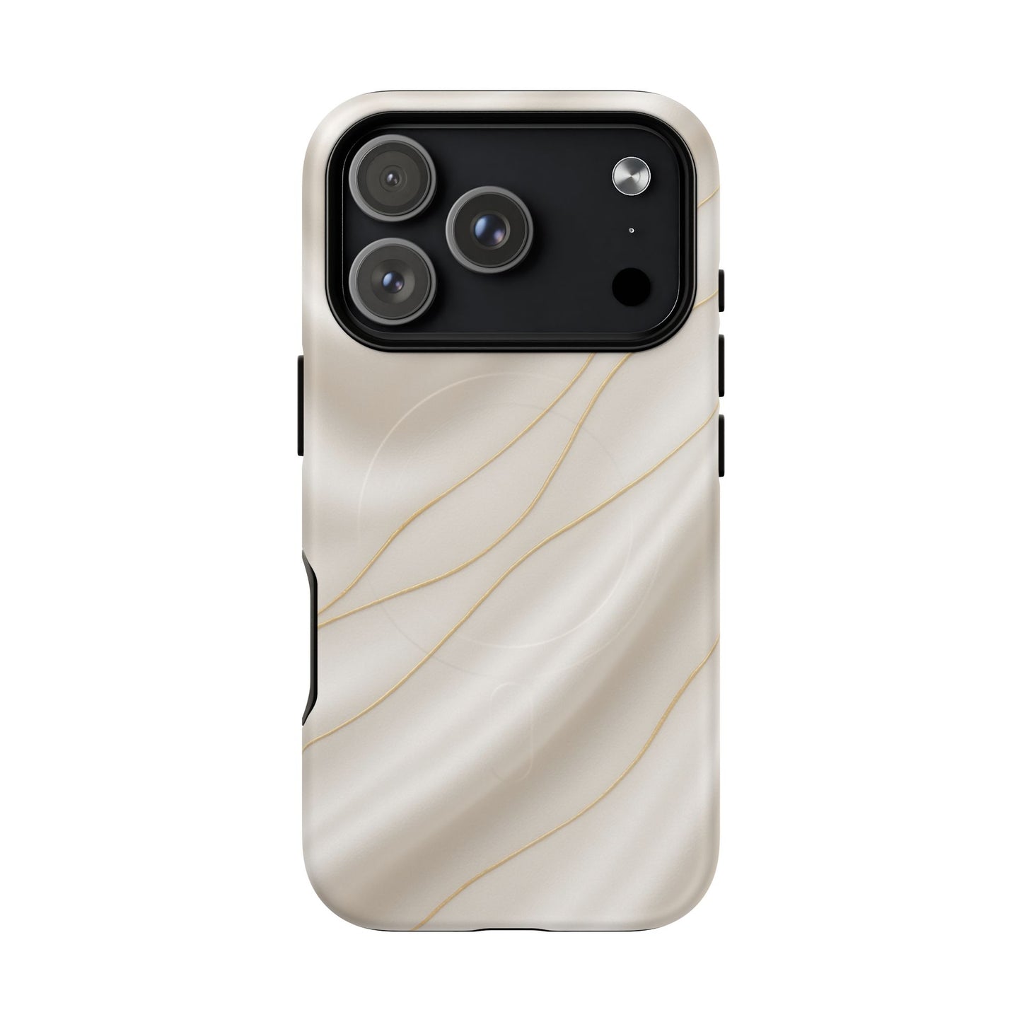 White Silk Gold Luxury iPhone Case with MagSafe - Shamo's