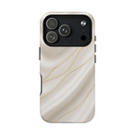 White Silk Gold Luxury iPhone Case with MagSafe - Shamo's