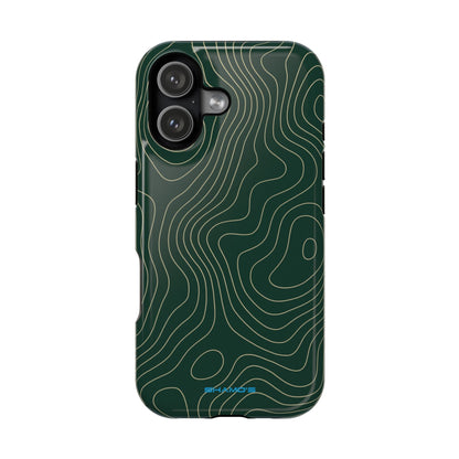Topographic Green Magnetic Impact-Resistant iPhone Case | MagSafe compatible  Shamo's iPhone 17 / Glossy