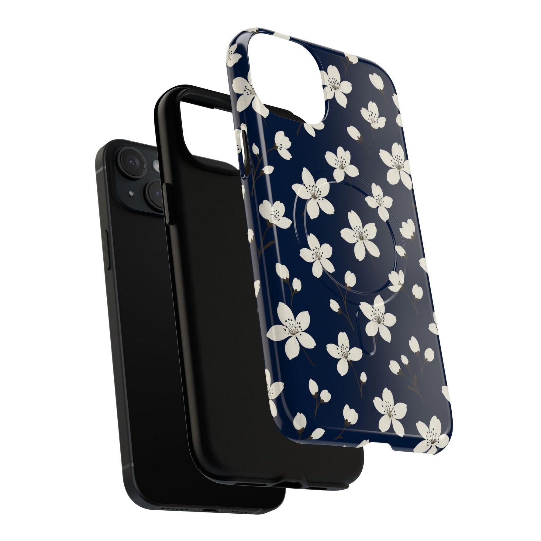 Navy Blossom Floral iPhone Case | MagSafe  Shamo's