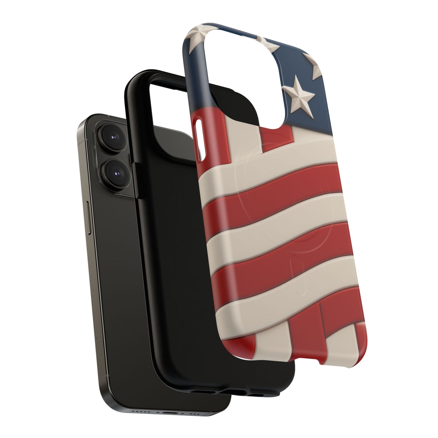 Patriotic iPhone Cases - MagSafe Tough American Flag Design