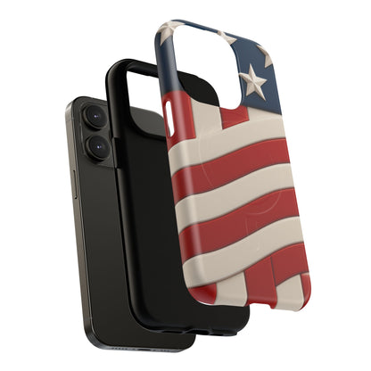 Patriotic iPhone Cases - MagSafe Tough American Flag Design