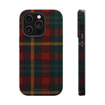 Funda para iPhone resistente a impactos con diseño de cuadros escoceses rojos y verdes con MagSafe