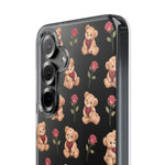 Romantic Teddy Bear Impact-Resistant Phone Case with Heart Design