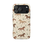 Wild Mustangs – Western Horse Pattern MagSafe Phone Case, glossy iPhone 18 Pro Max, rear view