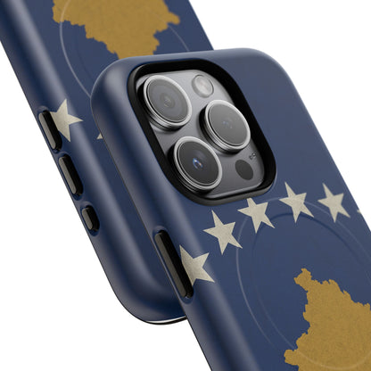 Kosovo Flag Tough iPhone Case — Navy Blue Stars & Gold Map (MagSafe compatible)  Shamo's