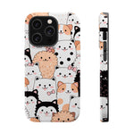 Cute Cartoon Cats & Puppies Phone Case with MagSafe Compatibility