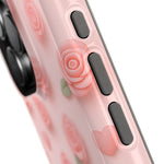 Pink Rose Pattern Impact iPhone Case — Floral Hearts Protective Cover (MagSafe compatible)  Shamo's