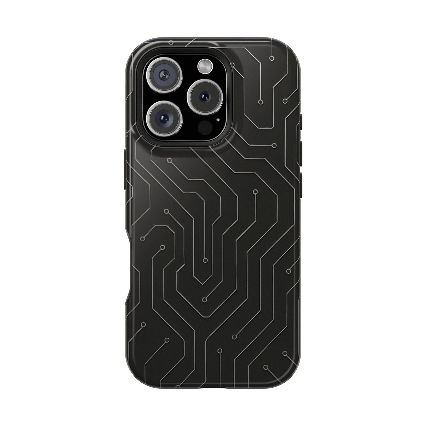 Black Circuit Board Design iPhone Case | MagSafe  Shamo's iPhone 16 Pro / Glossy