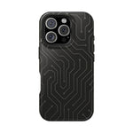 Black Circuit Board Design iPhone Case | MagSafe  Shamo's iPhone 16 Pro / Glossy