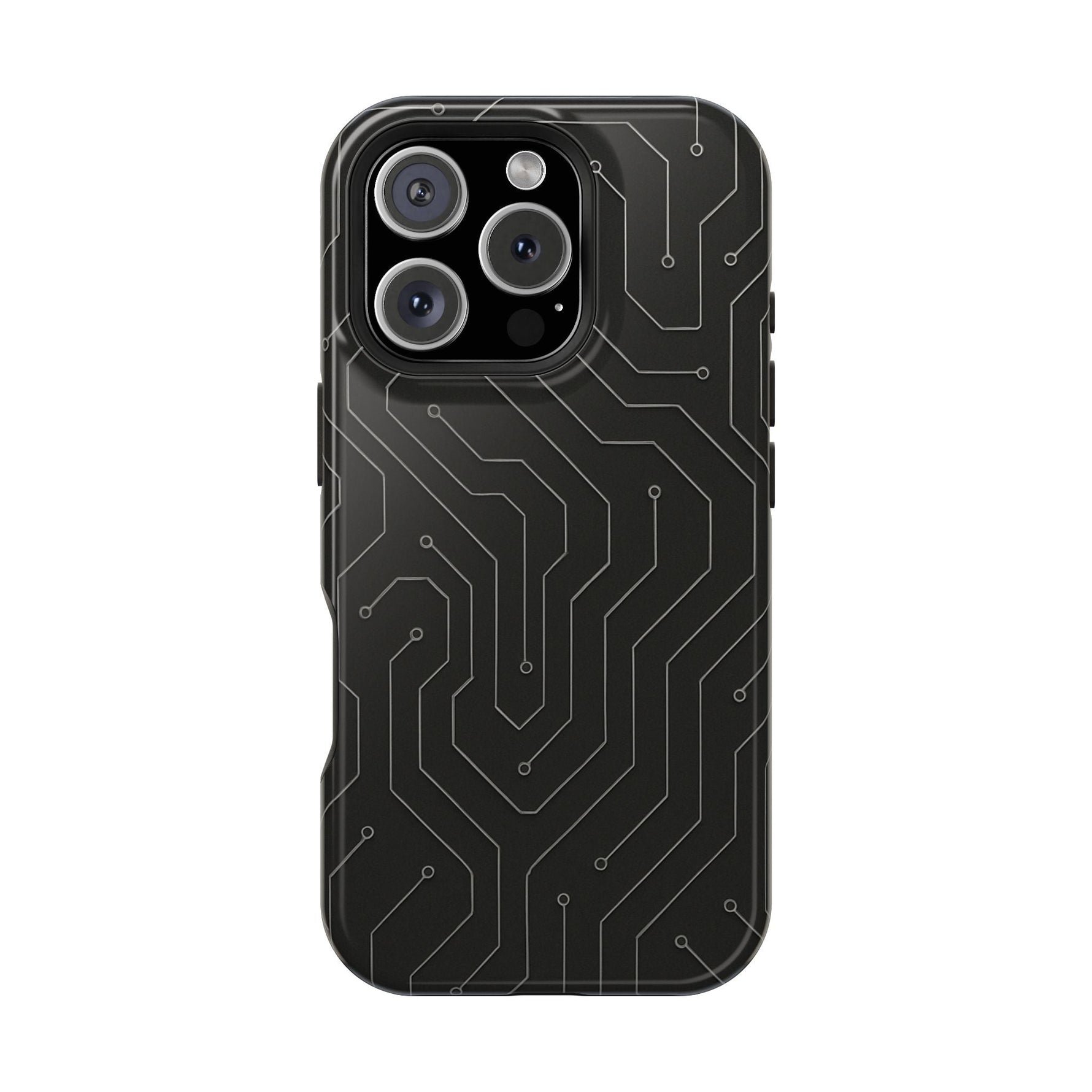 Black Circuit Board Design iPhone Case | MagSafe  Shamo's iPhone 16 Pro / Glossy
