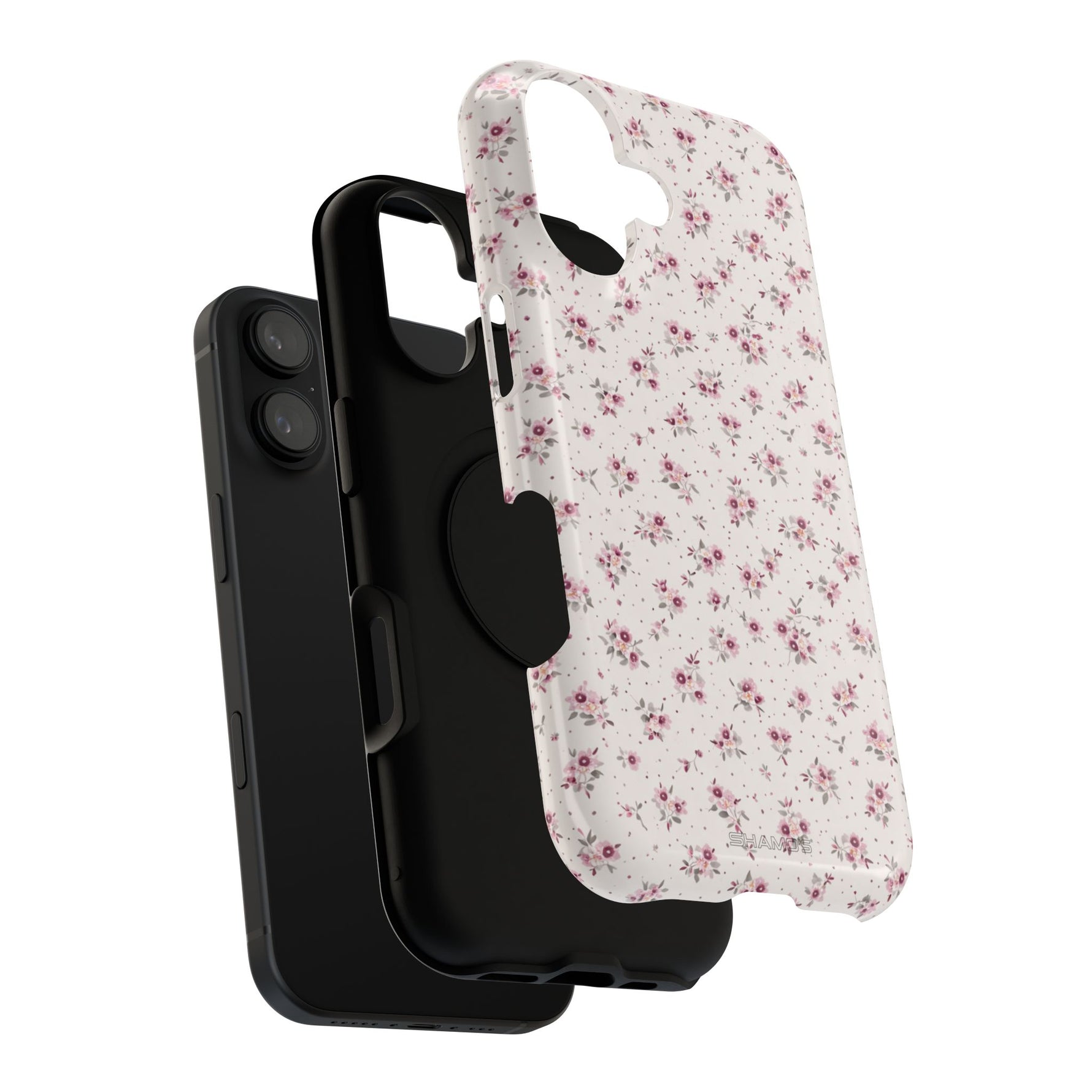 Rosebud Floral Tough iPhone Case | Pink Vintage Flower Protective Cover