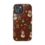 Snowman & Gingerbread Tough iPhone Case (MagSafe compatible)  Shamo's iPhone 15 / Glossy