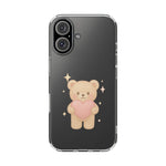 Romantic Teddy Bear Impact-Resistant iPhone Case with Heart Design - Shamo's