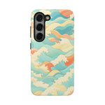 Ocean Wave Tough Phone Case — Pastel Retro Surf Pattern  Shamo's Samsung Galaxy S23