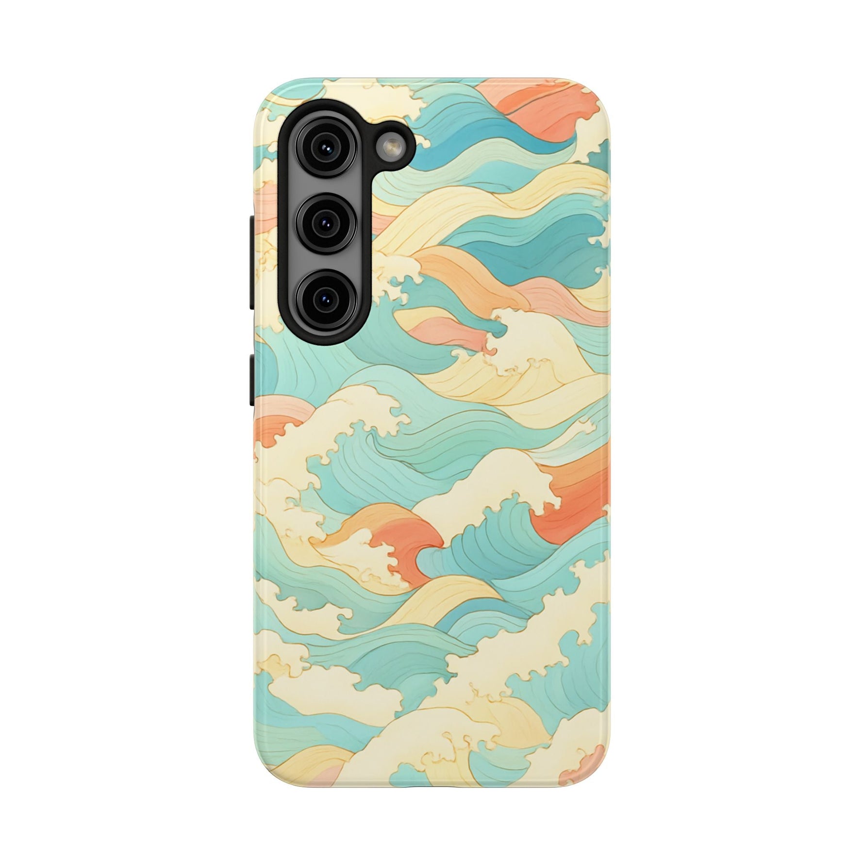 Ocean Wave Tough Phone Case — Pastel Retro Surf Pattern  Shamo's Samsung Galaxy S23