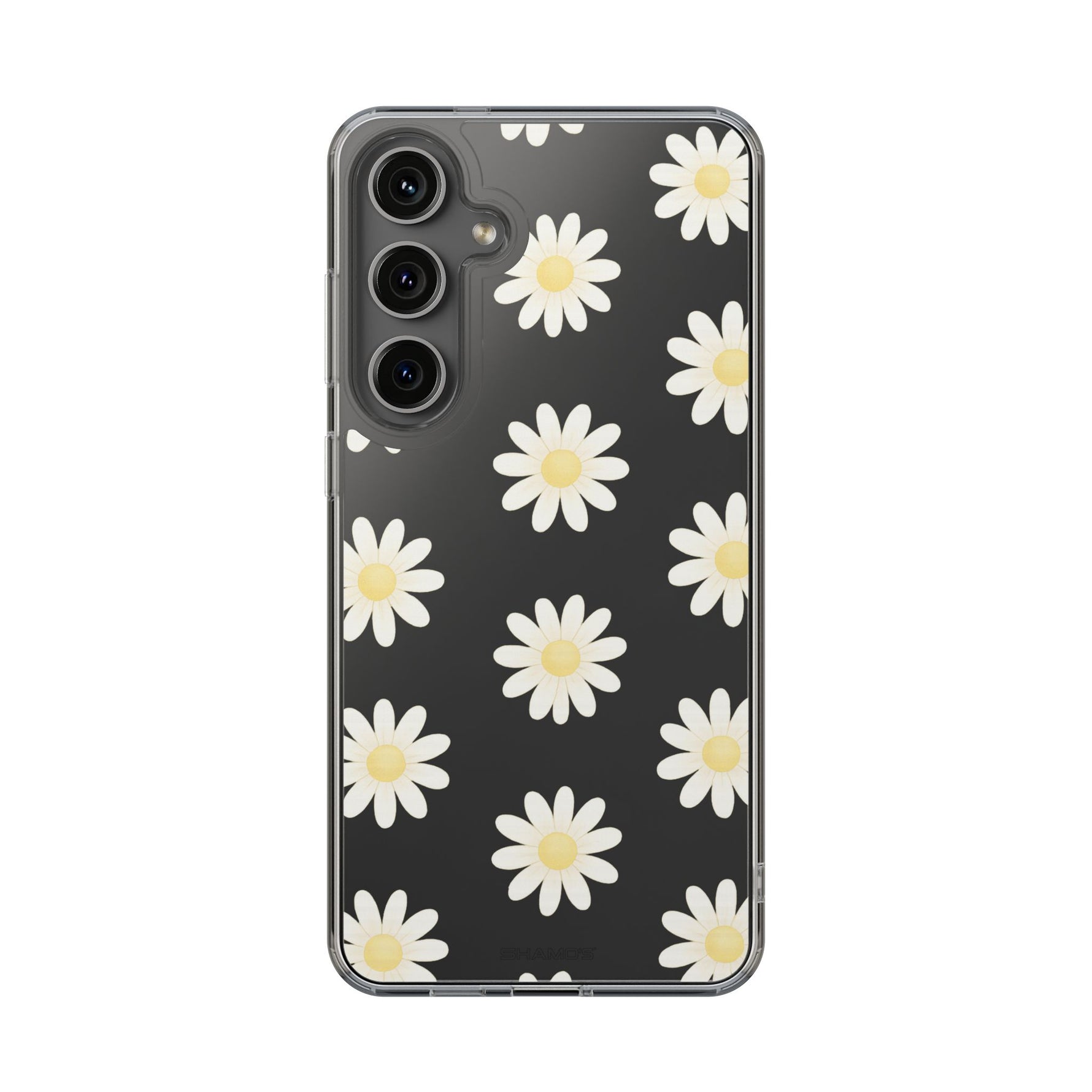 Clear Daisy Floral Phone Case, Impact-Resistant, Anti-Yellowing, Camera & Screen Protection - Samsung Galaxy S24 Plus / Without gift packaging - Shamo's