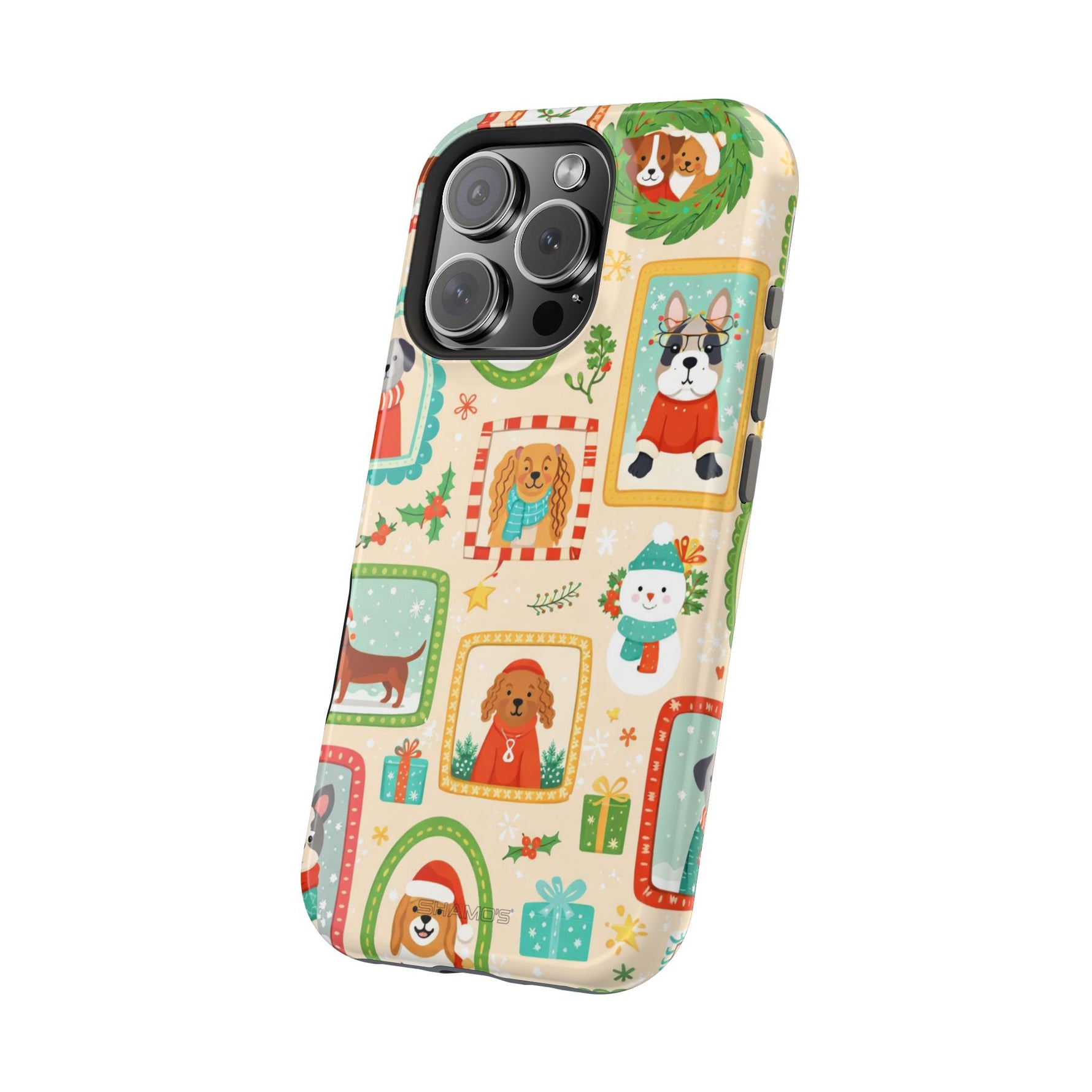 Cute Holiday Dogs MagSafe Compatible Impact-Resistant Phone Case - iPhone 17 Pro Max / Glossy - Shamo's