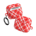 Red Plaid AirPod Case – Festive Check Pattern Protective Cover