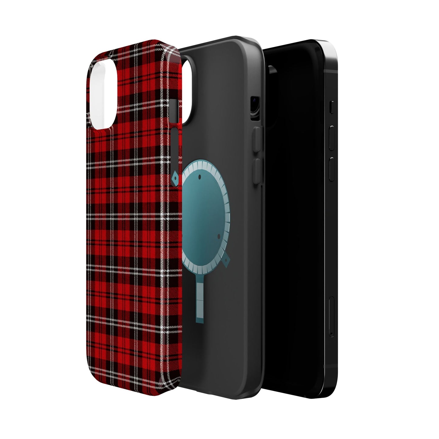 Red Tartan Plaid Impact-Resistant iPhone Case | MagSafe compatibility  Shamo's