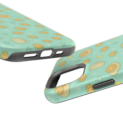 Cookie & Coffee Pattern Tough iPhone Case — Impact-Resistant
