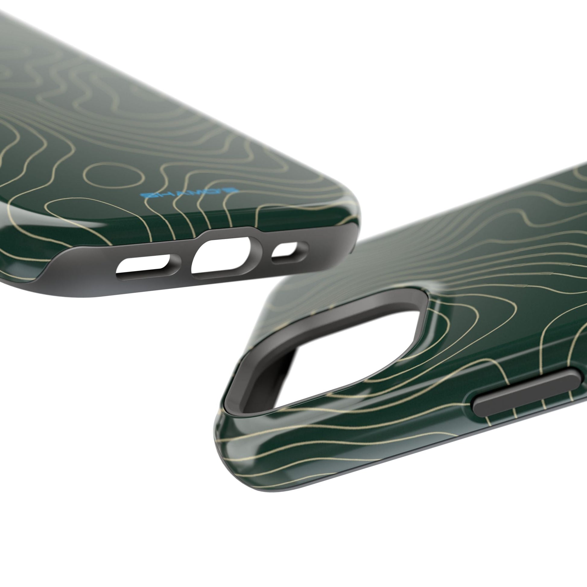 Topographic Green Magnetic Impact-Resistant iPhone Case | MagSafe compatible  Shamo's