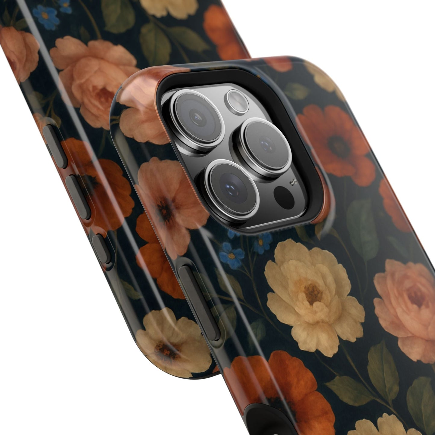 Floral Vintage Rose Magnetic Impact iPhone Case with MagSafe  Shamo's