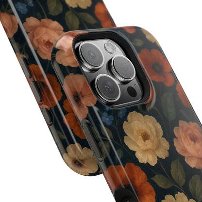 Floral Vintage Rose Magnetic Impact iPhone Case with MagSafe  Shamo's