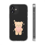 Romantic Teddy Bear Impact-Resistant iPhone Case with Heart Design - Shamo's