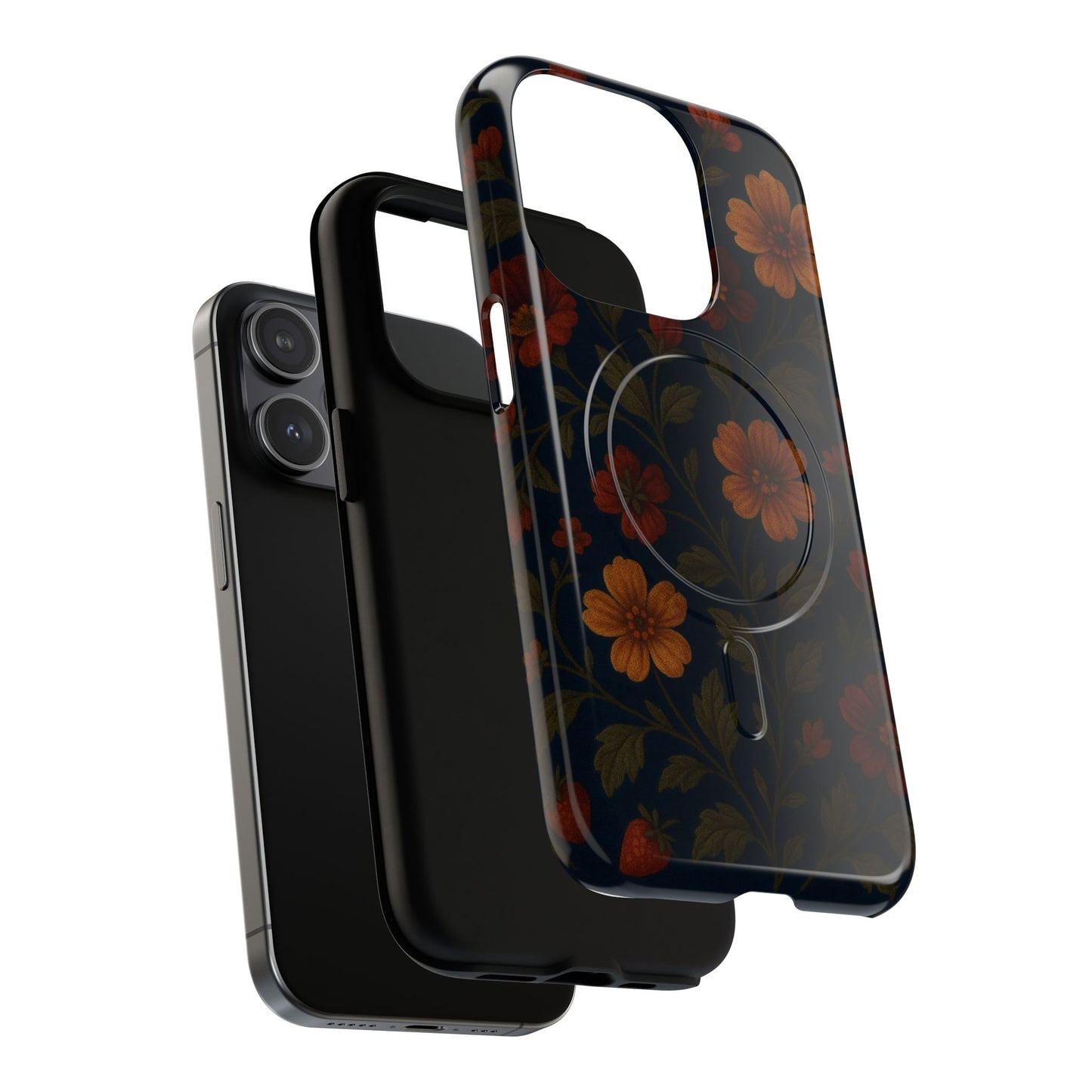 Floral Night Velvet iPhone Case - Works with MagSafe
