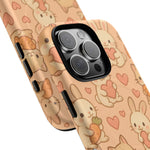 Cozy Critter Friends iPhone Case — Cute Bunny & Kitten Heart Pattern with MagSafe  Shamo's