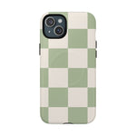 Sage Checkerboard Tough iPhone Case - Compatible with MagSafe - Shamo's