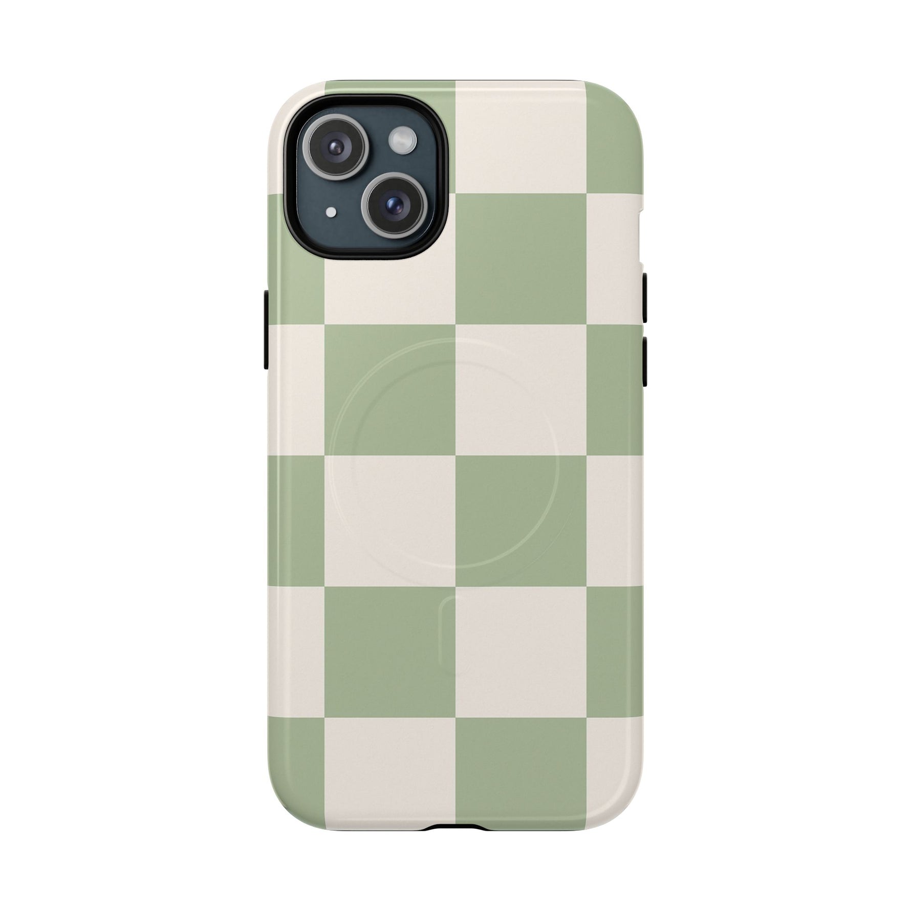 Sage Checkerboard Tough iPhone Case - Compatible with MagSafe - Shamo's