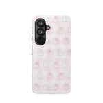 Strawberry Hearts MagSafe Compatible Phone Case | 'Paint it your way' Pink Plaid Impact-Resistant