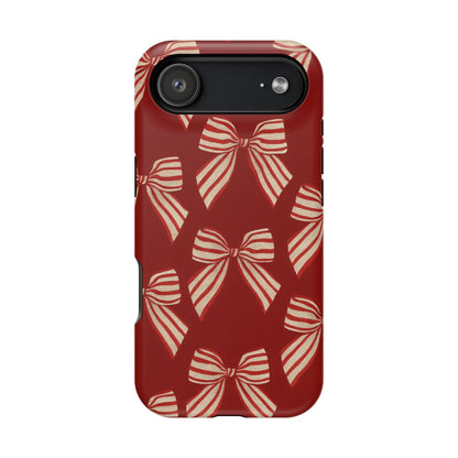 Holiday Red Bow iPhone Case — Impact‑Resistant iPhone Cover with MagSafe compatibility