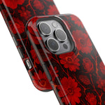 Melted Lava Dark Red Floral iPhone Case — MagSafe Compatible  Shamo's