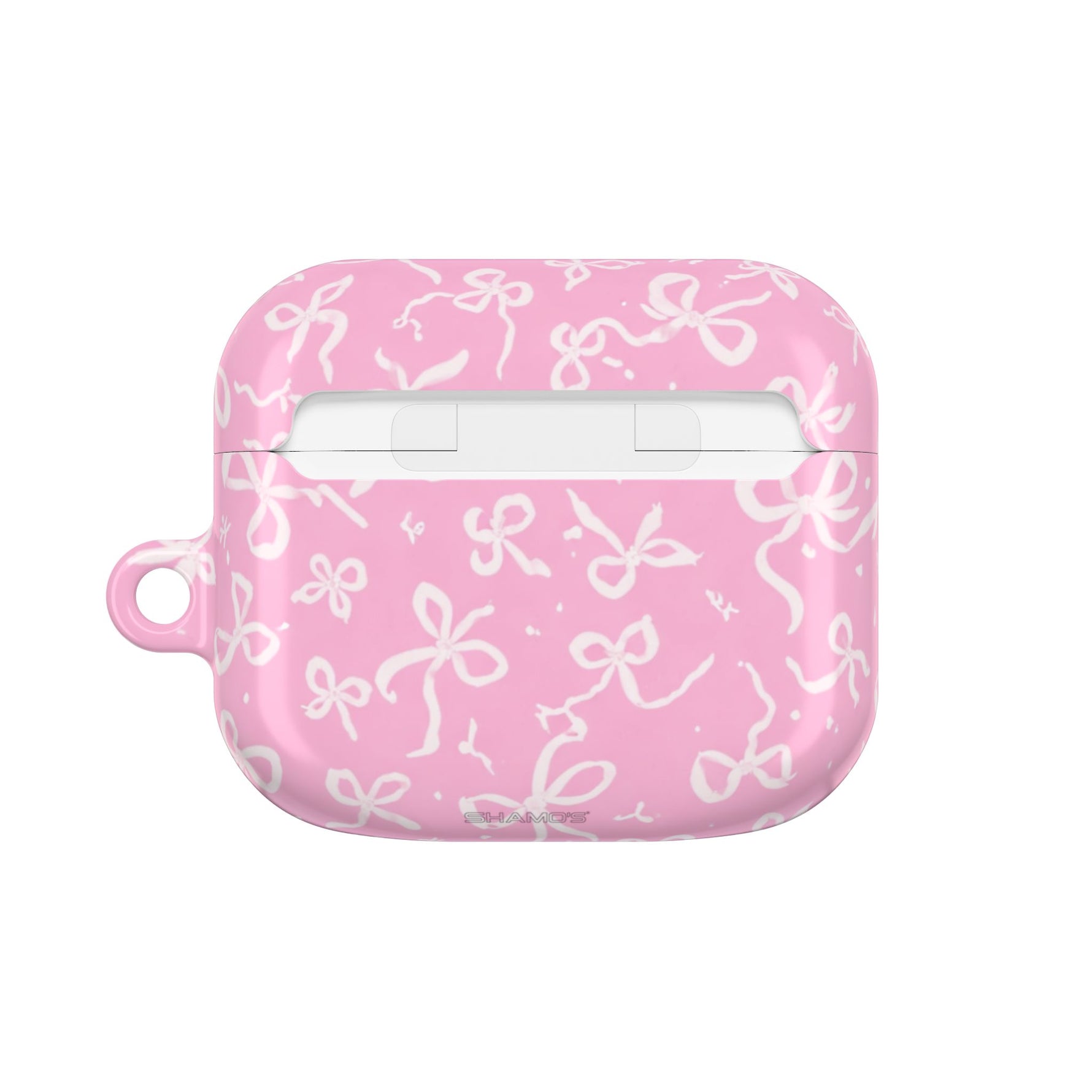 Pink Bow Pattern AirPod Case — Cute Floral Bow Protective Case