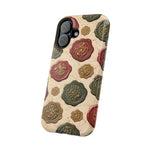 Vintage Wax Seal Pattern Magnetic Impact-Resistant Phone Case with MagSafe Compatibility
