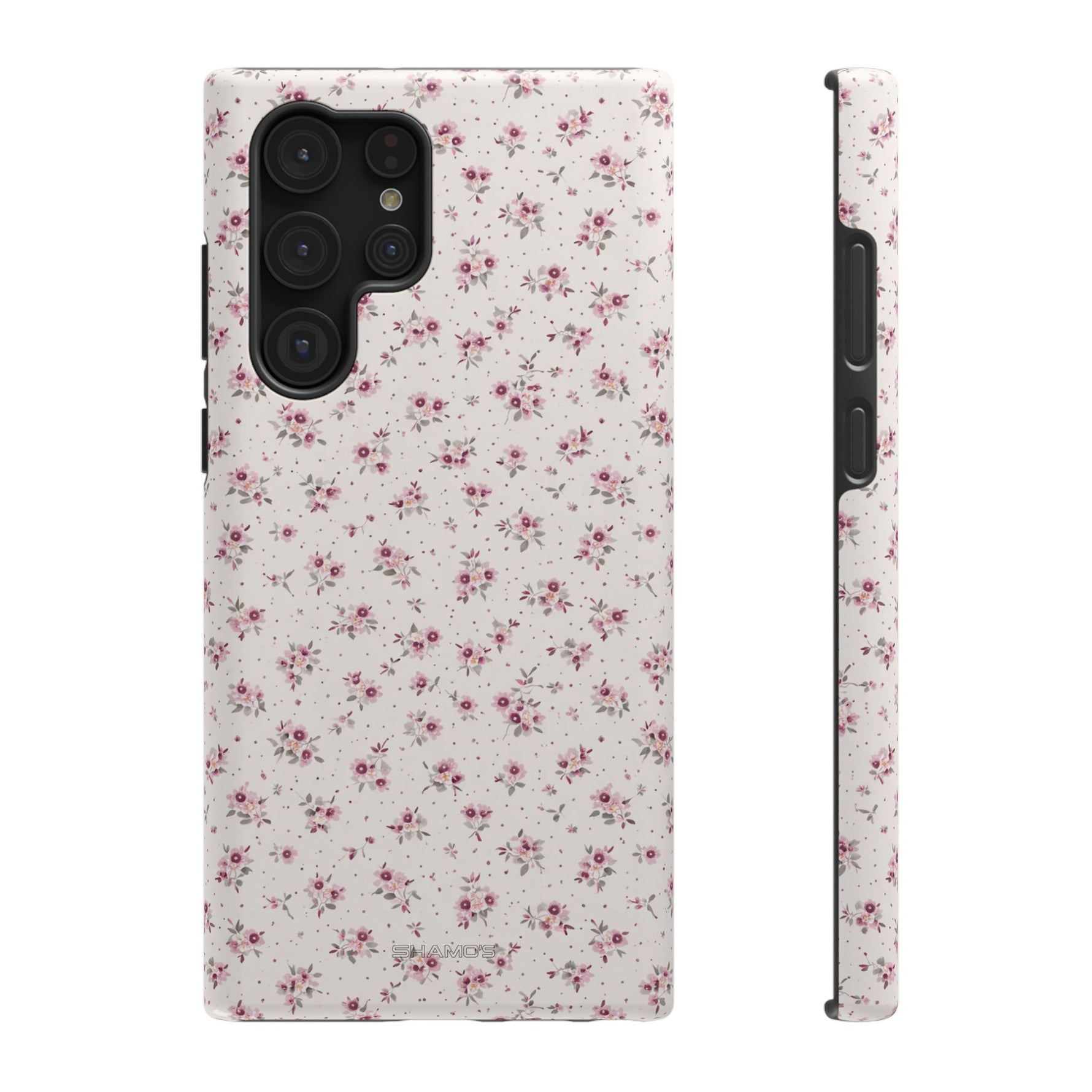 Rosebud Floral Tough iPhone Case | Pink Vintage Flower Protective Cover