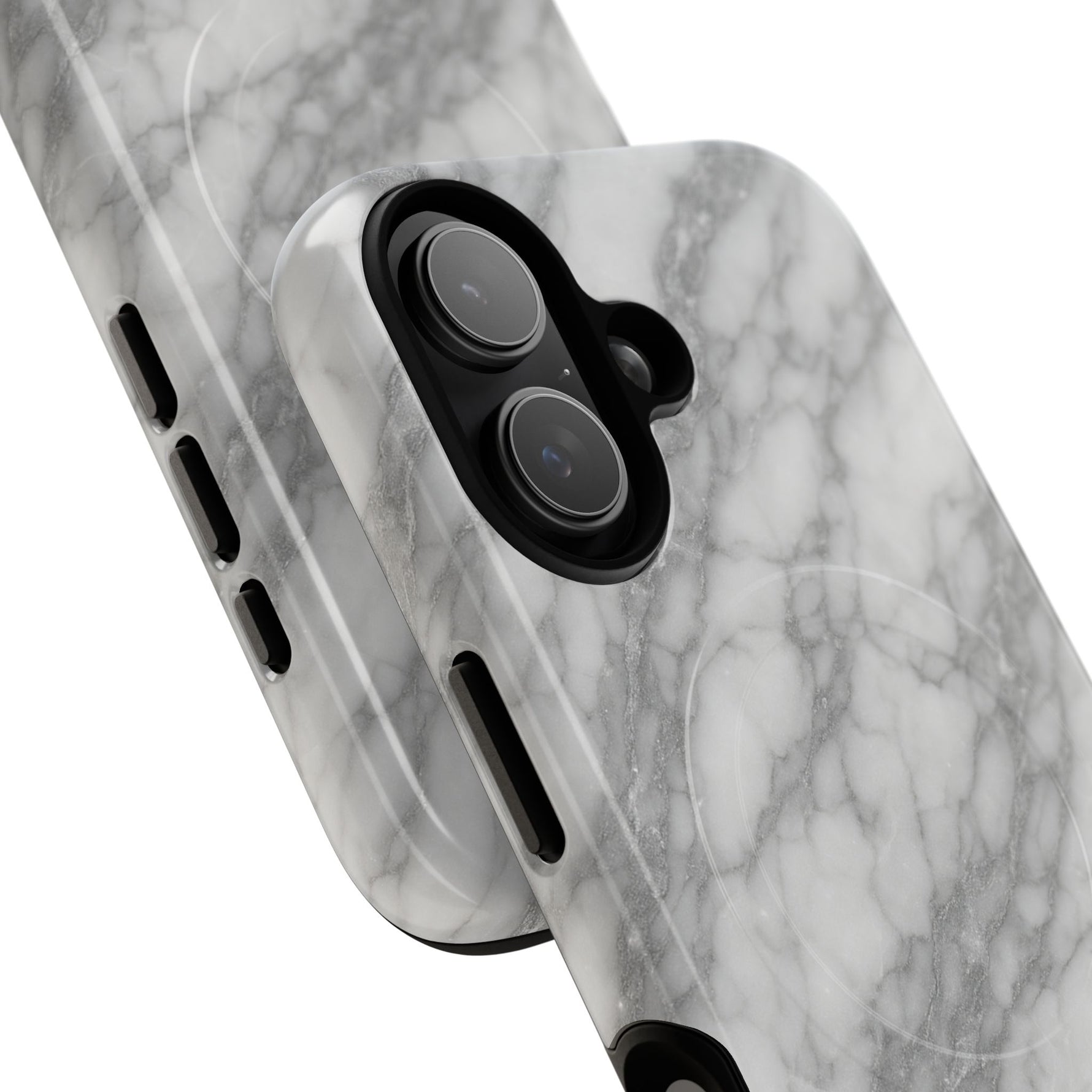 Silver Mist Marble iPhone Case with MagSafe - iPhone 17 / Glossy - Shamo's