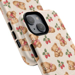 Teddy Berry Cozy Strawberry Pattern iPhone Case with MagSafe