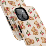 Teddy Berry Cozy Strawberry Pattern iPhone Case with MagSafe