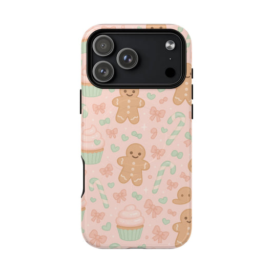 Gingerbread Candy Holiday Tough iPhone Case | compatible with MagSafe