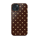 Polka Dot iPhone Case — Brown & Cream MagSafe Protective Cover