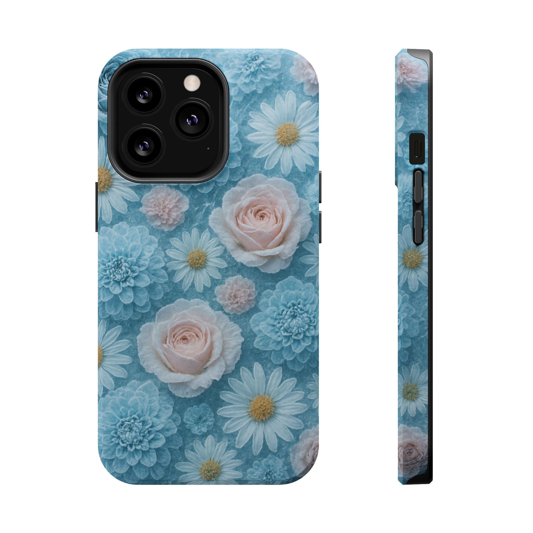 Frozen Floral Rose & Daisy Impact iPhone Case | MagSafe compatible  Shamo's iPhone 13 Pro / Matte