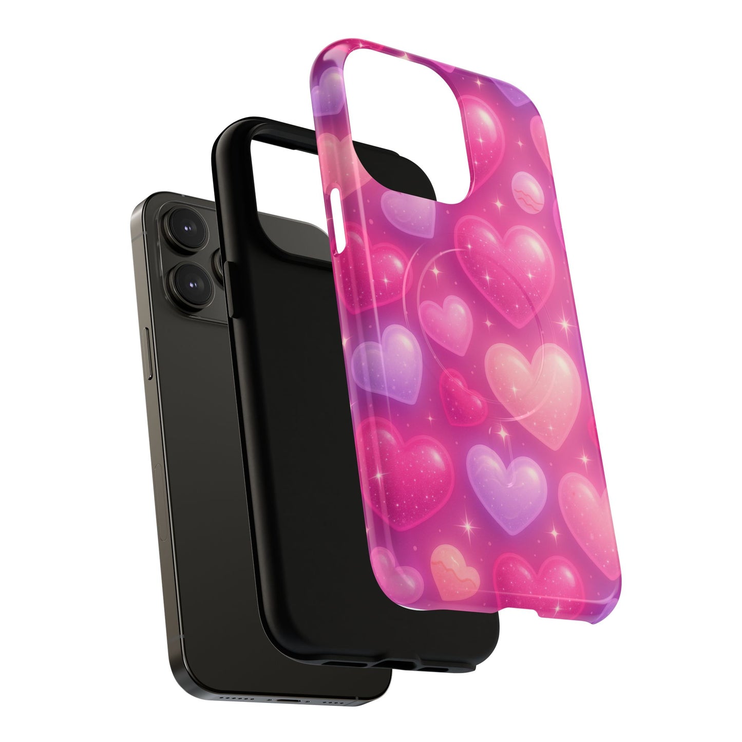 Glitter Hearts Cases for iPhones with MagSafe