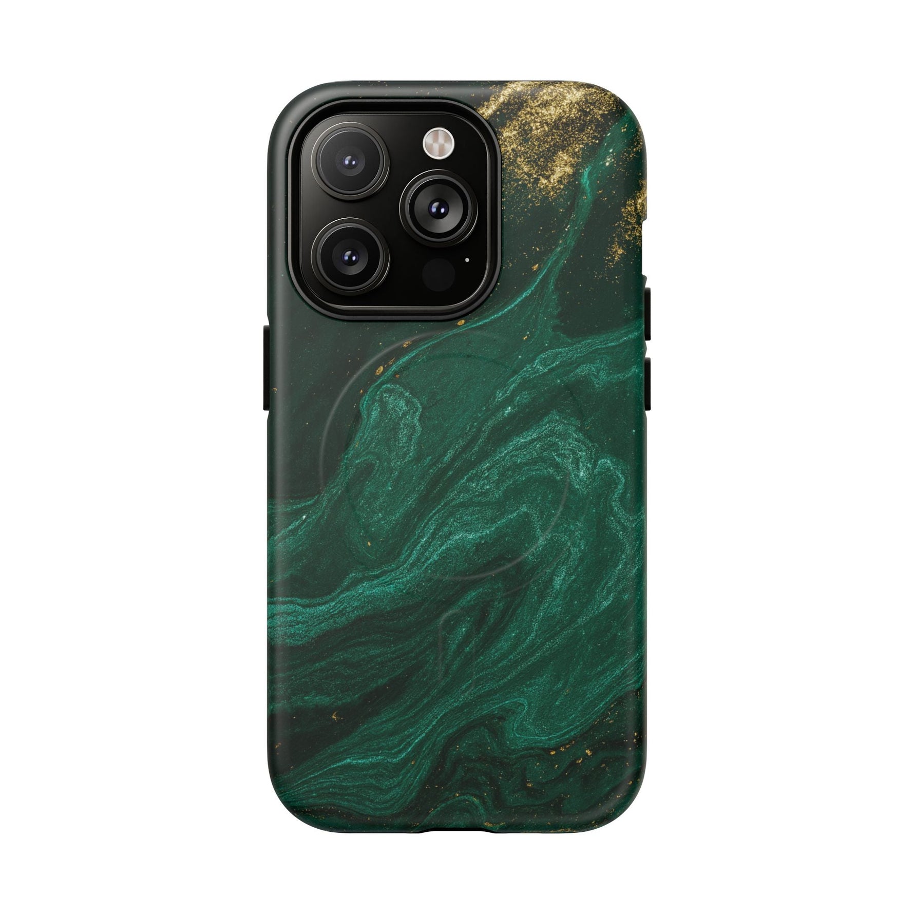 Emerald Marble with Gold Veins iPhone Case | with MagSafe  Shamo's iPhone 14 Pro / Matte
