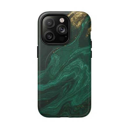 Emerald Marble with Gold Veins iPhone Case | with MagSafe  Shamo's iPhone 14 Pro / Matte